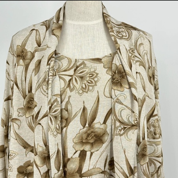 ALFRED DUNNER Jacket Tank Combo Open Front Women's Plus size 3x Floral Sweater - Picture 4 of 15